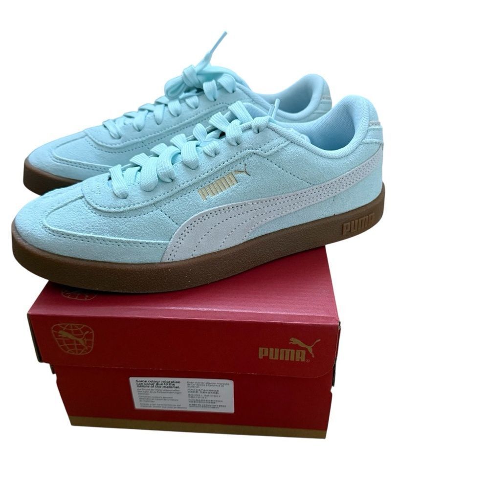 Puma Club II Era Suede – Size 7 – Sea Glass / Puma White – NEW IN BOX